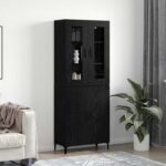 vidaXL Highboard 2 pcs Čierny dub 69.5 x 34 x 180 cm Kompozitné drevo