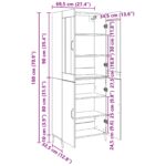 vidaXL Highboard 2 pcs Čierny dub 69.5 x 34 x 180 cm Kompozitné drevo – Obrázok 11