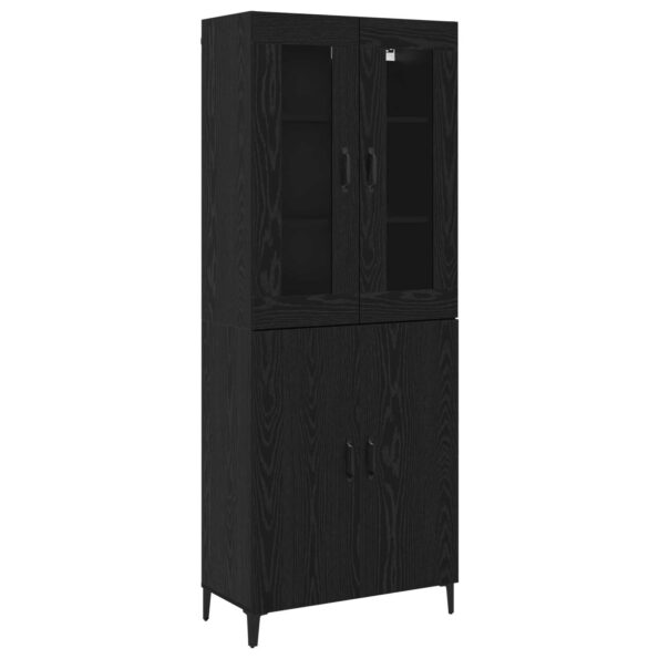 vidaXL Highboard 2 pcs Čierny dub 69.5 x 34 x 180 cm Kompozitné drevo – Obrázok 2