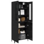 vidaXL Highboard 2 pcs Čierny dub 69.5 x 34 x 180 cm Kompozitné drevo – Obrázok 3