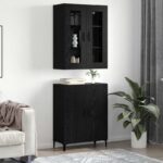 vidaXL Highboard 2 pcs Čierny dub 69.5 x 34 x 180 cm Kompozitné drevo – Obrázok 4