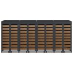 vidaXL Úložisko na 3 koše Wheelie Antracit 340 x 77.5 x 115.5 cm Oceľ – Obrázok 7