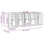 vidaXL Úložisko na 3 koše Wheelie Antracit 340 x 77.5 x 115.5 cm Oceľ – Obrázok 12