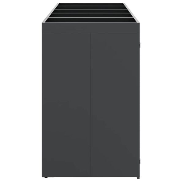 vidaXL Úložisko na 3 koše Wheelie Antracit 340 x 77.5 x 115.5 cm Oceľ – Obrázok 7