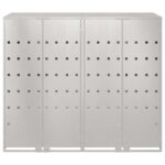 vidaXL Úložisko na 3 koše Wheelie Strieborná 340 x 77.5 x 115.5 cm – Obrázok 6