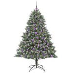 vidaXL Umelý vianočný stromček s 300 LED-i Zelená 126 x 126 x 180 cm – Obrázok 3