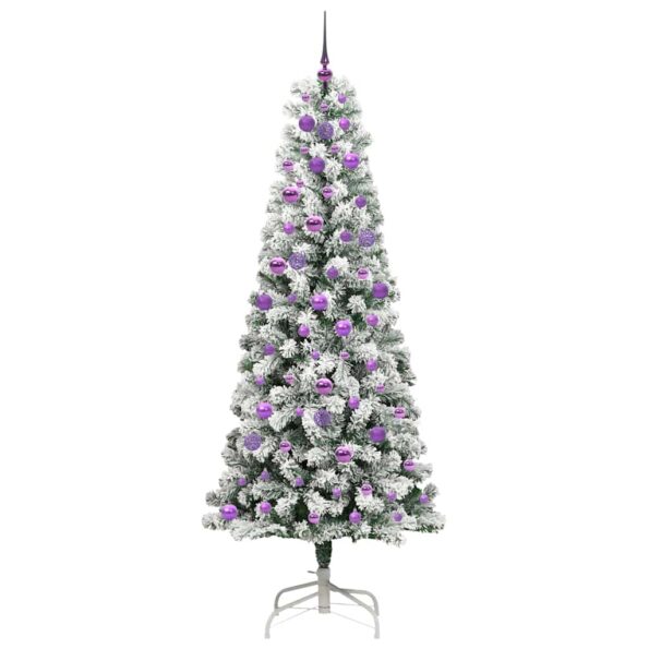 vidaXL Umelý Sklápací Vianočný Stromček Zelená a biela 210 cm – Obrázok 4