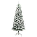 vidaXL Umelý Sklápací Vianočný Stromček Zelená a biela 240 cm – Obrázok 5