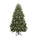 vidaXL Umelý vianočný stromček Zelená 210 cm PVC a kov – Obrázok 3