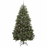 vidaXL Umelý vianočný stromček Zelená 210 cm PVC a kov – Obrázok 4