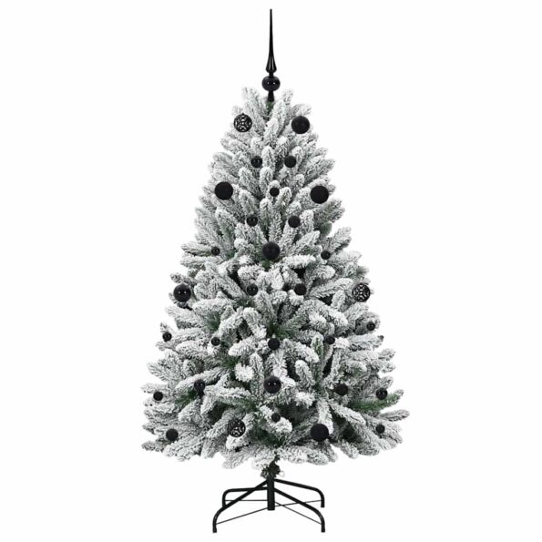 vidaXL Umelý vianočný stromček Zelená a biela 150 cm PVC a kov – Obrázok 4