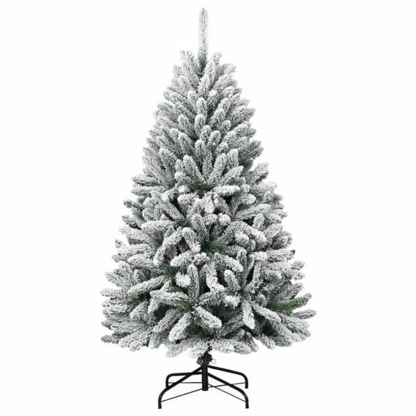 vidaXL Umelý vianočný stromček Zelená a biela 150 cm PVC a kov – Obrázok 5