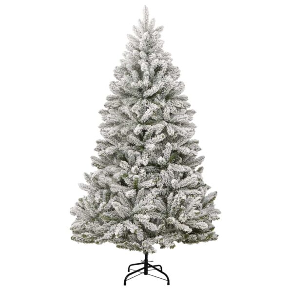 vidaXL Umelý vianočný stromček Zelená a biela 210 cm PVC a kov – Obrázok 5