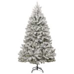 vidaXL Umelý vianočný stromček Zelená a biela 210 cm PVC a kov – Obrázok 5