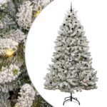vidaXL Umelý vianočný stromček Zelená a biela 270 cm PVC a kov – Obrázok 2