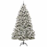 vidaXL Umelý vianočný stromček Zelená a biela 270 cm PVC a kov – Obrázok 3