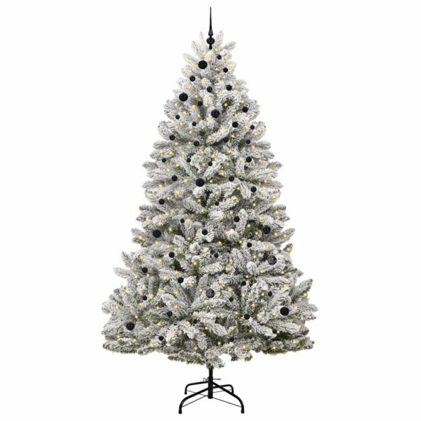vidaXL Umelý vianočný stromček Zelená a biela 270 cm PVC a kov – Obrázok 3