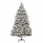 vidaXL Umelý vianočný stromček Zelená a biela 270 cm PVC a kov – Obrázok 4