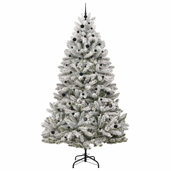 vidaXL Umelý vianočný stromček Zelená a biela 270 cm PVC a kov – Obrázok 4