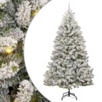 vidaXL Umelý vianočný stromček Zelená a biela 270 cm PVC a kov – Obrázok 2