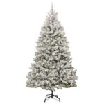 vidaXL Umelý vianočný stromček Zelená a biela 270 cm PVC a kov – Obrázok 3
