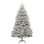 vidaXL Umelý vianočný stromček Zelená a biela 270 cm PVC a kov – Obrázok 4