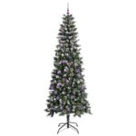 vidaXL Umelý vianočný stromček s 300 LED-i Zelená 96 x 96 x 240 cm – Obrázok 3