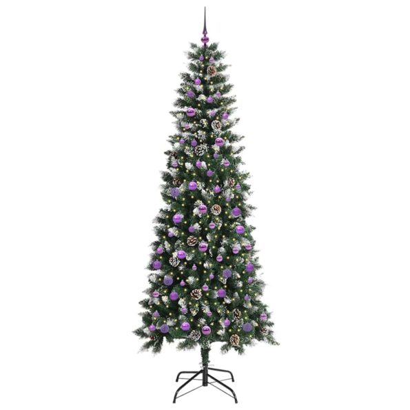 vidaXL Umelý vianočný stromček s 300 LED-i Zelená 96 x 96 x 240 cm – Obrázok 3