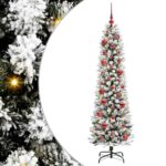 vidaXL Umelý vianočný stromček Biela 150 cm PVC, kov a plast – Obrázok 2