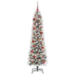 vidaXL Umelý vianočný stromček Biela 150 cm PVC, kov a plast – Obrázok 3