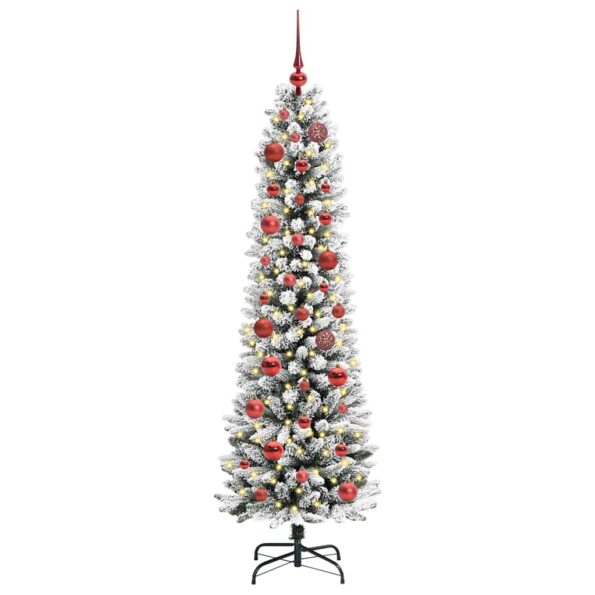 vidaXL Umelý vianočný stromček Biela 150 cm PVC, kov a plast – Obrázok 3