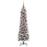 vidaXL Umelý vianočný stromček Biela 150 cm PVC, kov a plast – Obrázok 4