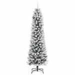 vidaXL Umelý vianočný stromček Biela 150 cm PVC, kov a plast – Obrázok 5