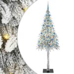 vidaXL Vianočný stromček s 300 LED-i Biela 210 cm PE a oceľ – Obrázok 2
