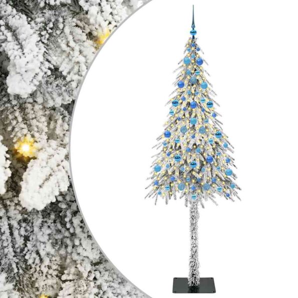 vidaXL Vianočný stromček s 300 LED-i Biela 210 cm PE a oceľ – Obrázok 2