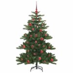 vidaXL Umelý Sklápací Vianočný Stromček with LEDs 150cm PVC – Obrázok 4