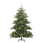 vidaXL Umelý Sklápací Vianočný Stromček with LEDs 150cm PVC – Obrázok 3