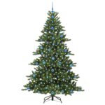 vidaXL Umelý Sklápací Vianočný Stromček with LEDs 210cm PVC – Obrázok 3