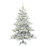 vidaXL Umelý Sklápací Vianočný Stromček with LEDs 150cm PVC – Obrázok 3