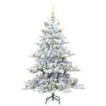 vidaXL Umelý Sklápací Vianočný Stromček with LEDs 150cm PVC – Obrázok 4