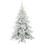 vidaXL Umelý Sklápací Vianočný Stromček with LEDs 210cm PVC – Obrázok 3