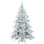vidaXL Umelý Sklápací Vianočný Stromček with LEDs 210cm PVC – Obrázok 4