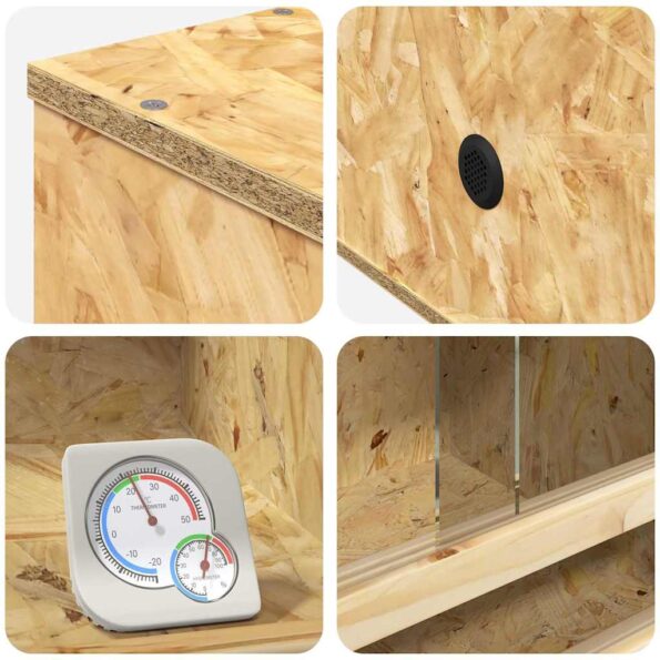 vidaXL Terárium Hnedá 50 x 50 x 130 cm OSB – Obrázok 12