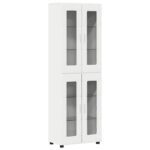 vidaXL Highboard FLORIN Biela 60 x 35 x 182 cm Kompozitné drevo – Obrázok 2