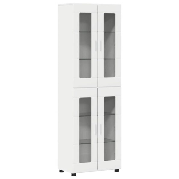 vidaXL Highboard FLORIN Biela 60 x 35 x 182 cm Kompozitné drevo – Obrázok 2