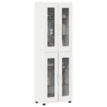 vidaXL Highboard FLORIN Biela 60 x 35 x 182 cm Kompozitné drevo – Obrázok 3