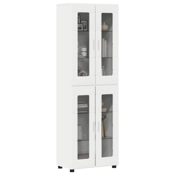 vidaXL Highboard FLORIN Biela 60 x 35 x 182 cm Kompozitné drevo – Obrázok 3