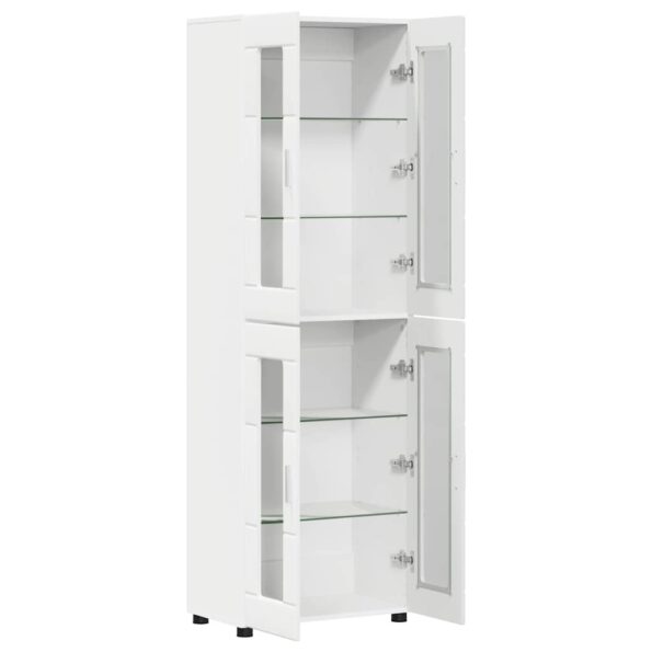 vidaXL Highboard FLORIN Biela 60 x 35 x 182 cm Kompozitné drevo – Obrázok 5