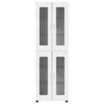 vidaXL Highboard FLORIN Biela 60 x 35 x 182 cm Kompozitné drevo – Obrázok 6