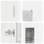 vidaXL Highboard FLORIN Biela 60 x 35 x 182 cm Kompozitné drevo – Obrázok 9